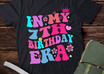 LT347 In My 7th Birthday Era 7 7 years Old Birthday Gifts t shirt vector graphic