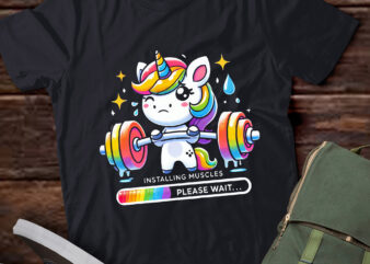 LT408 Funny Cute Unicorn Workout Gym Fitness Weightlifting