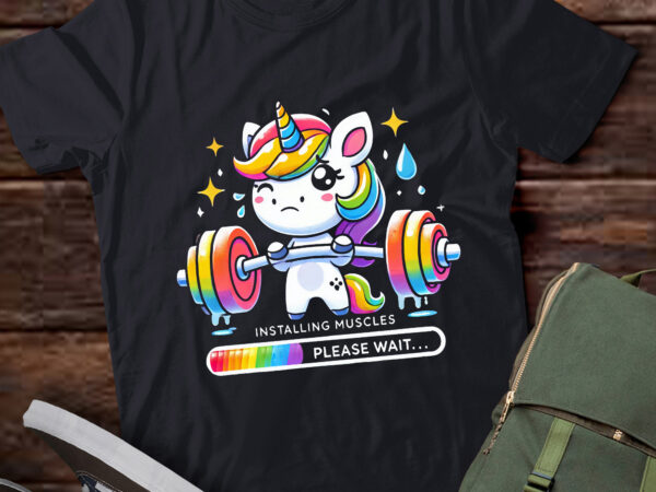 Lt408 funny cute unicorn workout gym fitness weightlifting t shirt vector graphic