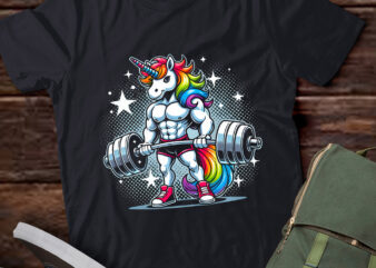 LT409 Unicorn Weightlifting Deadlift Fitness Gym Men Women t shirt vector graphic