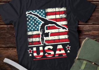 LT412 Patriotic Sports Gift American USA Flag Gymnastics t shirt vector graphic