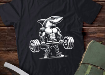 LT415 Funny Shark Weightlifting Bodybuilder Muscle Fitness t shirt vector graphic