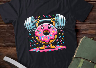 LT416 Weightlifing – Funny Fitness Workout Gym Cute Donut