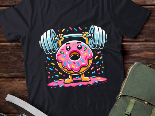 Lt416 weightlifing – funny fitness workout gym cute donut t shirt vector graphic