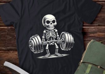 LT417 Halloween Funny Skeleton Deadlift Fitness Weightlifting t shirt vector graphic