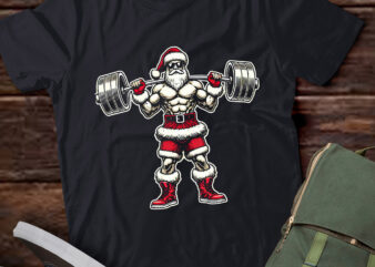 LT422 Santa Weightlifting Christmas Fitness Gym Deadlift