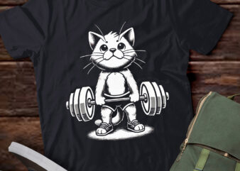 LT423 Cat Deadlift Powerlifting Tee Weightlifting Cat