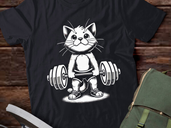 Lt423 cat deadlift powerlifting tee weightlifting cat t shirt vector graphic