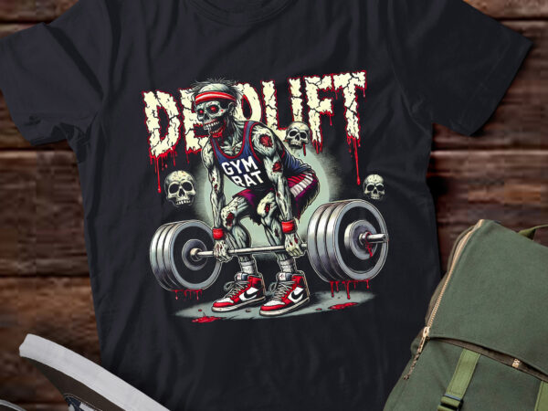 Lt425 zombie deadlift weightlifting halloween fitness gym t shirt vector graphic