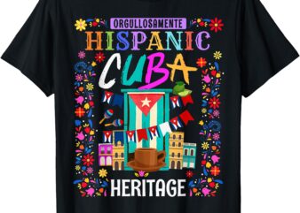 Latin Heritage Cuban Flag Outfit Idea For Women & Cuba Flag T-Shirt