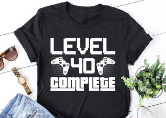 Level 40 Complete Game Lover T-Shirt Design