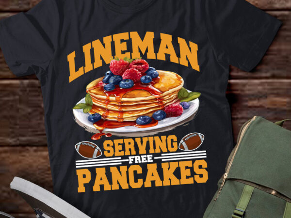 Lineman serving free pancakes american football t-shirt ltsp