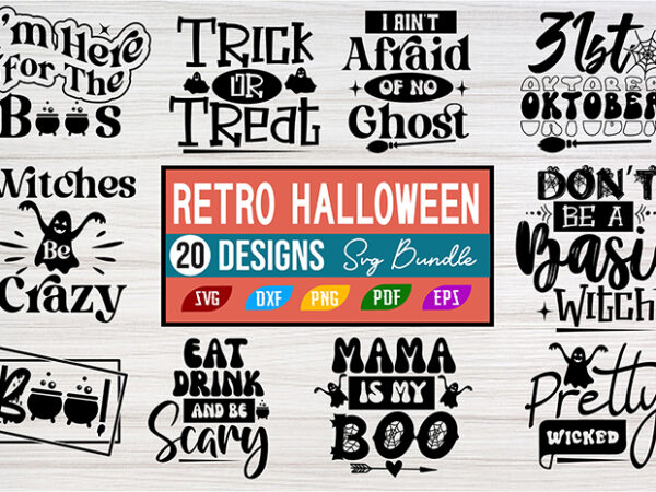 Retro halloween svg bundle t shirt design online