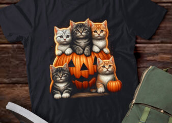 M428 Cat Pumpkin Halloween Retro Floral Spooky Season