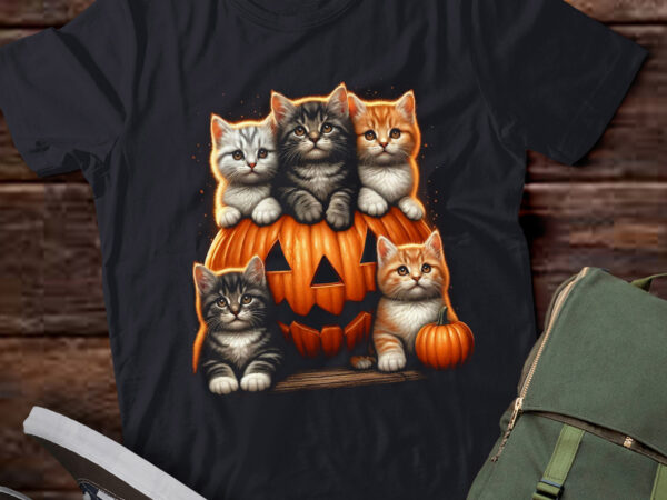 M428 cat pumpkin halloween retro floral spooky season t shirt designs for sale