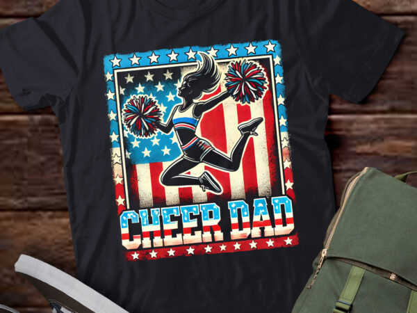 M439 cheer dad cheerleading american flag father’s day t shirt designs for sale