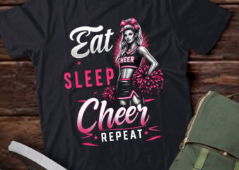 M442 Funny EAT SLEEP CHEER REPEAT Love Girls Gift