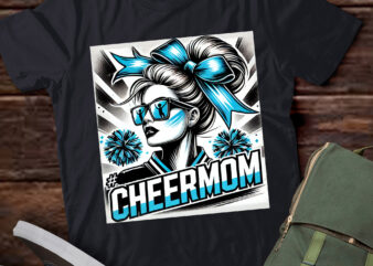 M443 Bleached CheerMom Mother Cheerleading Mom Messy Bun t shirt designs for sale