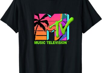 Mademark x MTV – The official MTV Logo with retro palms in paradise T-Shirt