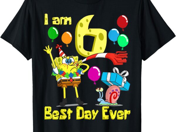 Mademark x spongebob squarepants – spongebob i am 6 years old birthday party t-shirt