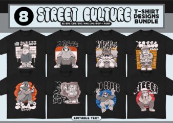 Street Culture T-Shirt Designs Bundle