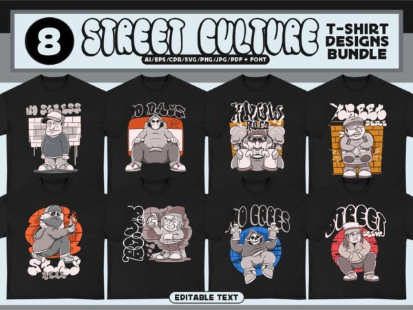 Street culture t-shirt designs bundle