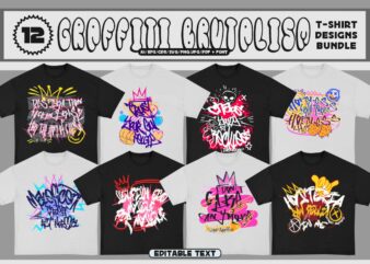 Graffiti Brutalism T-Shirt Designs Bundle