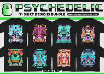 Psychedelic T-Shirt Design Bundle