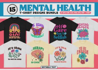 Mental Health T-shirt Design Bundle