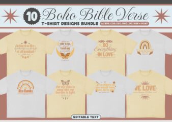 Boho Bible Verse T-shirt Design Bundle