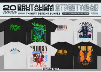 Brutalism Streetwear T-Shirt Design Bundle