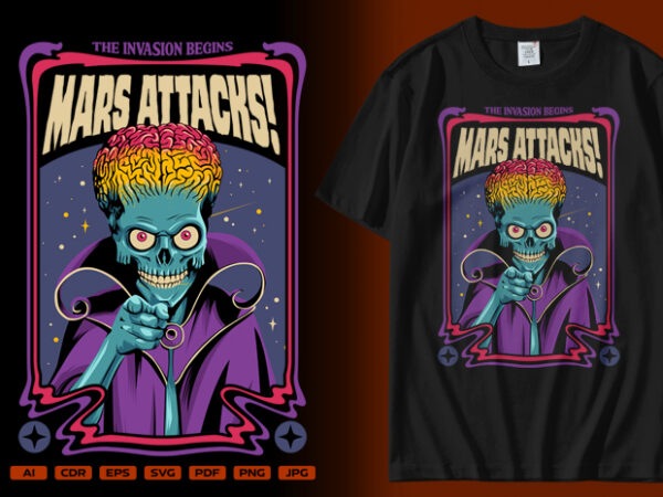 Mars attacks t shirt designs for sale