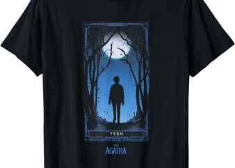 Marvel Agatha All Along Blue Teen Tarot Card Vintage T-Shirt