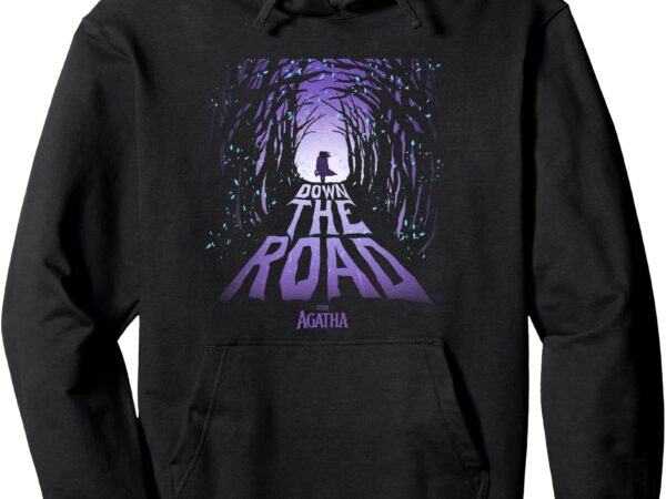 Marvel agatha all along down the road witches purple logo pullover hoodie t shirt designs for sale