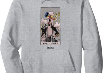 Marvel Agatha All Along The Tower Vintage Tarot Card Pullover Hoodie t shirt designs for sale