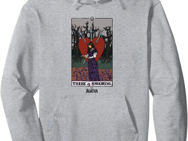 Marvel agatha all along three of swords vintage tarot pullover hoodie t shirt designs for sale