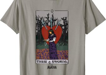 Marvel Agatha All Along Three Of Swords Vintage Tarot T-Shirt