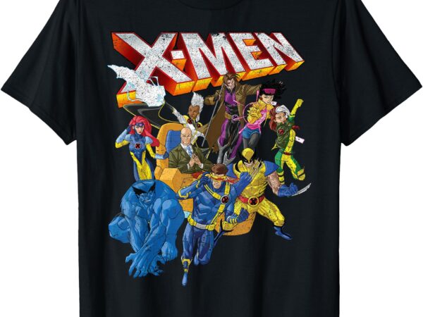 Marvel x-men vintage group shot logo t-shirt