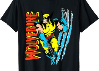 Marvel X-Men Wolverine Vintage Claw Slice Graphic T-Shirt T-Shirt