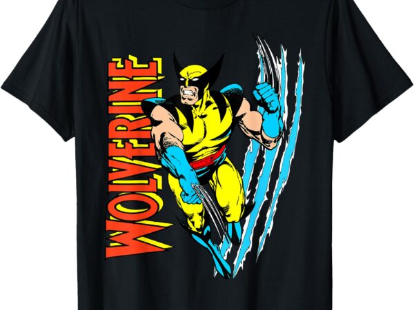 Marvel x-men wolverine vintage claw slice graphic t-shirt t-shirt