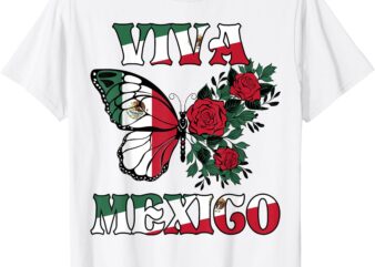 Mexican Independence Day Butterfly Viva Mexico Kids Women T-Shirt