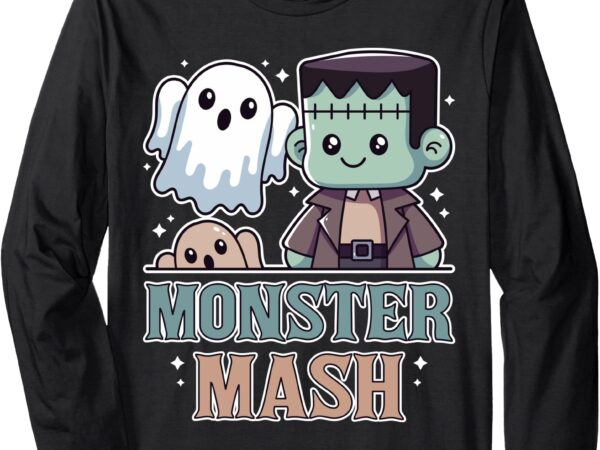 Monster mash halloween funny monster spooky kid boy girl long sleeve t-shirt