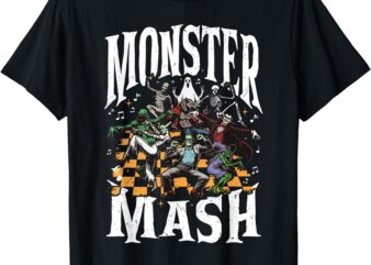 Monster Mash Retro Halloween Funny Monster Spooky Womens Men T-Shirt