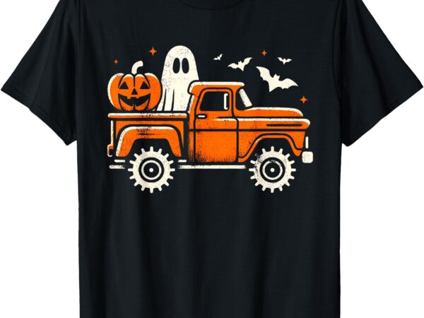 Monster truck shirt for kids boys pumpkin ghost halloween t-shirt