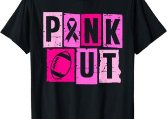 Pink Out Football Team Breast Cancer Awareness Month Womens T-Shirt