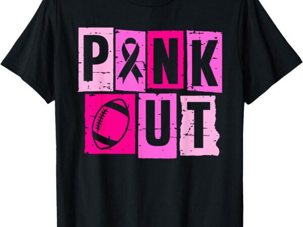 Pink out football team breast cancer awareness month womens t-shirt