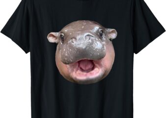 Moo Deng Bouncy Pig The Cute Baby Hippo Face T-Shirt