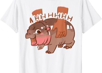 Moo Deng Bouncy Pig in Thai Picture The Cute Baby Hippo T-Shirt