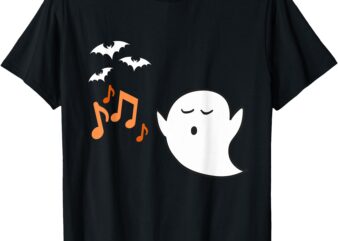 Music Ghost Halloween Halloween Music Teacher Design T-Shirt