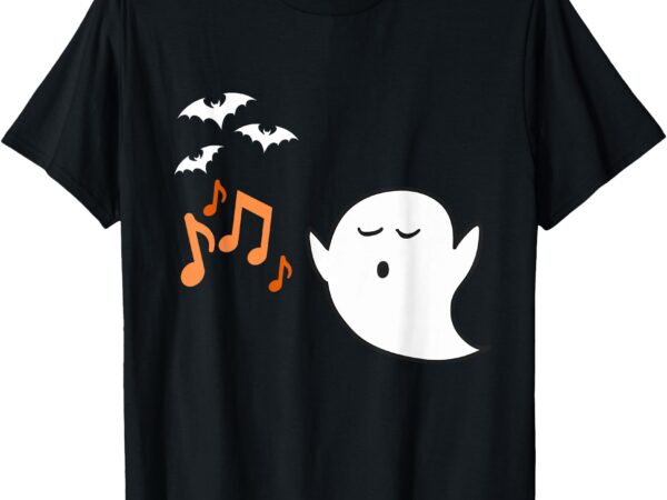 Music ghost halloween halloween music teacher design t-shirt